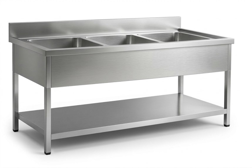 Triple Bowl Sink Table